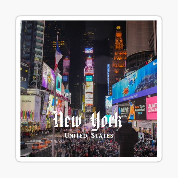 New York Usa Times Square Sticker For Sale By Leemcnut Redbubble