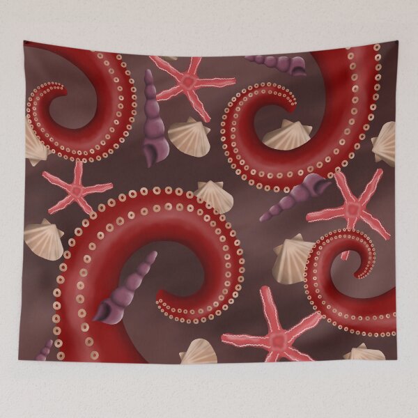 Item preview, Seabed pattern in red designed and sold by octo-PS.