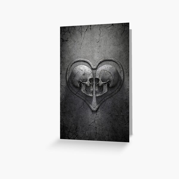 Gothic Skull Heart Greeting Card