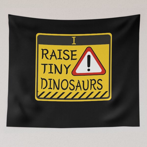 Item preview, Funny Chickens Lover I Raise Tiny Dinosaurs Warning Danger Sign Rooster Owner designed and sold by ghostsanda.