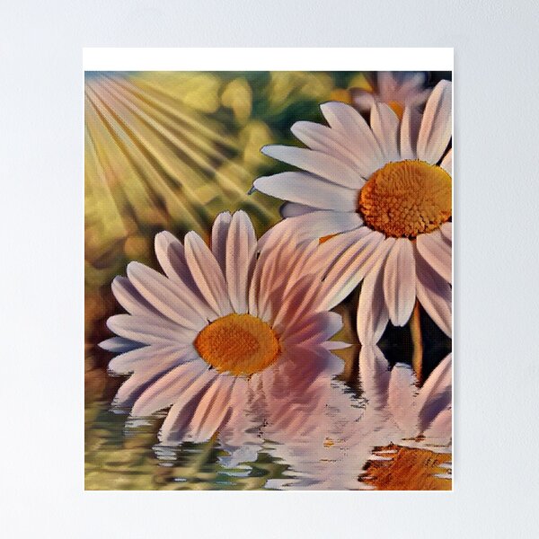 Item preview, Painted Daisies Yellow Abstract designed and sold by HappyLifeCreate.