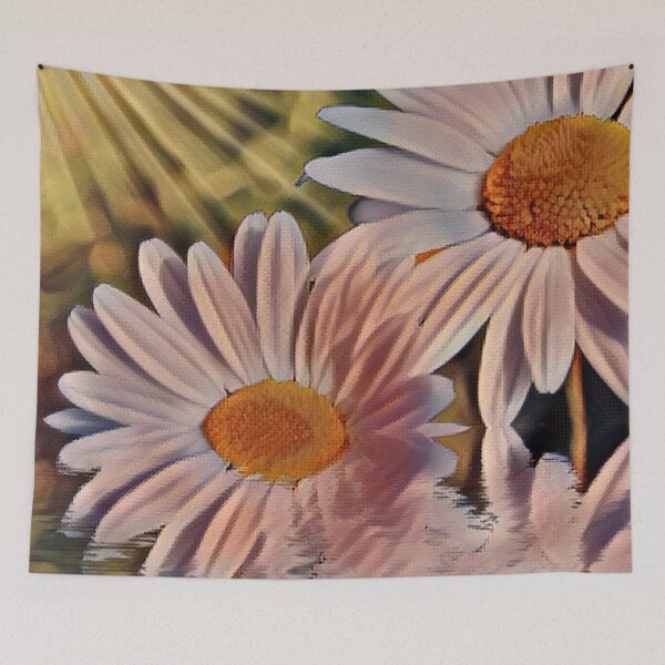 Item preview, Painted Daisies Yellow Abstract designed and sold by HappyLifeCreate.