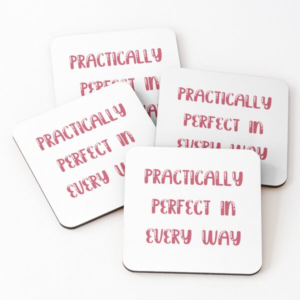 Item preview, Practically Perfect Mary Poppins Quote with Pink Text designed and sold by pb598.