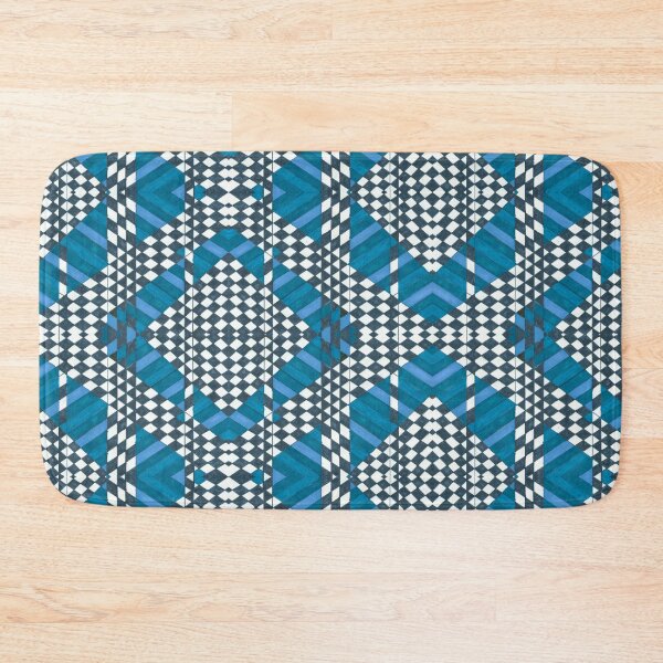 Item preview, Striped and Checkered Blue Experimental Design - Cool Abstract Uneven Pattern designed and sold by ckylin.