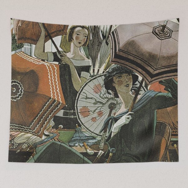 Item preview, Women at the Umbrella Shop - Vintage Art designed and sold by RickE.