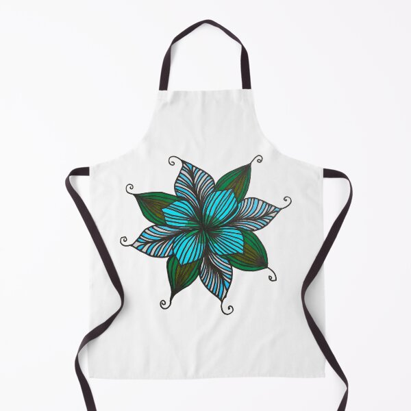 Item preview, Green and Blue Flower and Leaves - Hand Designed Floral Print designed and sold by ckylin.