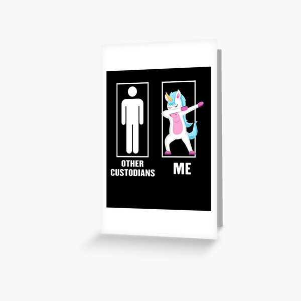 Funny Unicorn Dabbing Other custodian Me,Other custodian Me Funny Unicorn Dabbing, custodian Unicorn, custodian Dad Husband Birthday Christmas Gift Greeting Card