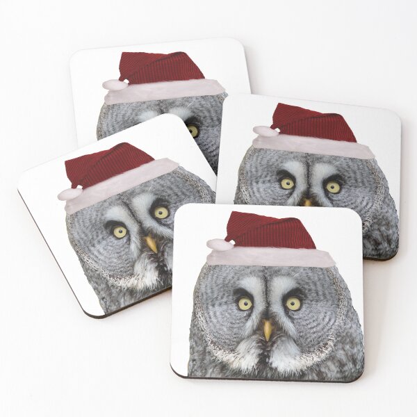Item preview, Great Grey Owl in a Christmas hat designed and sold by Dalyndigital Photography.