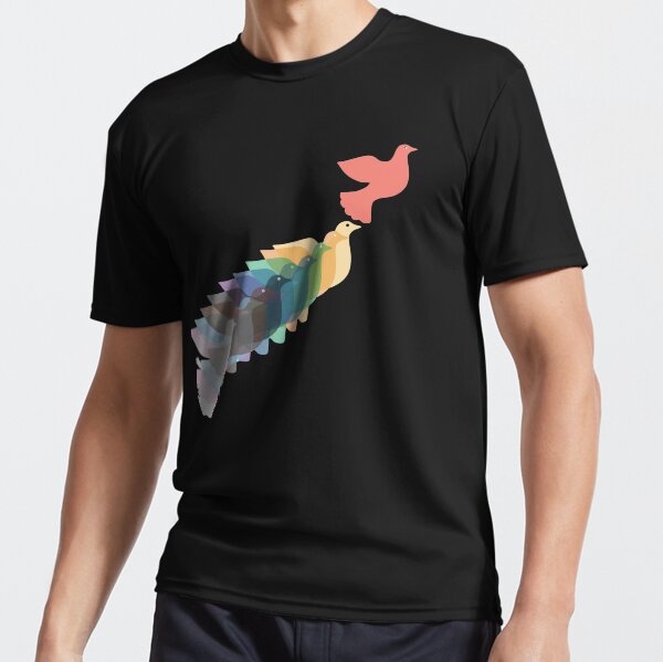 Rainbow Peace Doves Active T-Shirt