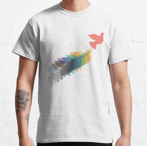 Rainbow Peace Doves Classic T-Shirt