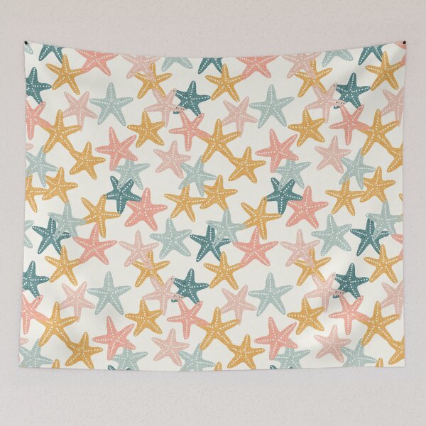 Item preview, Starfish - beach nautical - pink/blue/gold designed and sold by littlearrow.