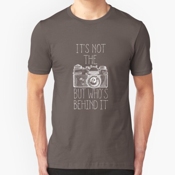 Camera white ink Slim Fit T-Shirt