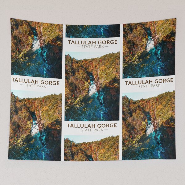 Item preview, Tallulah Gorge State Park Georgia Watercolor Vintage designed and sold by KrisSidDesigns.