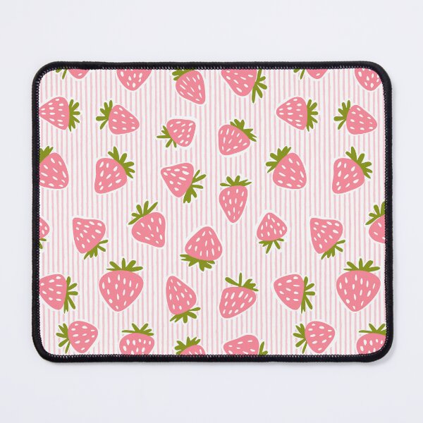 Item preview, Strawberries - pink on pink stripes designed and sold by littlearrow.