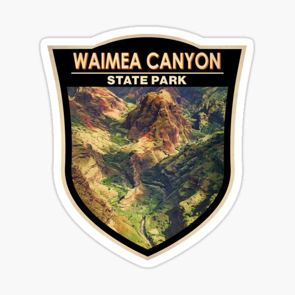 Item preview, Waimea Canyon State Park Hawaii Watercolor Badge designed and sold by KrisSidDesigns.