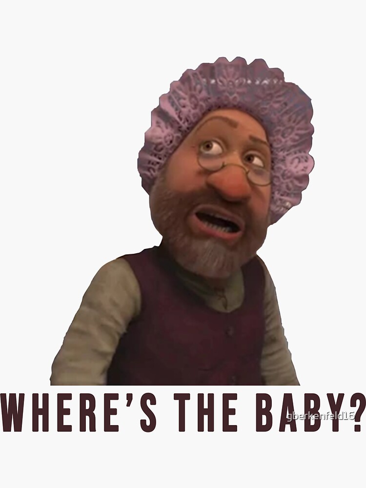 "Where's The Baby? Shrek" Sticker by gberkenfeld16 Redbubble
