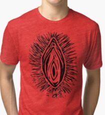 vagina pussy print Tri-blend T-Shirt