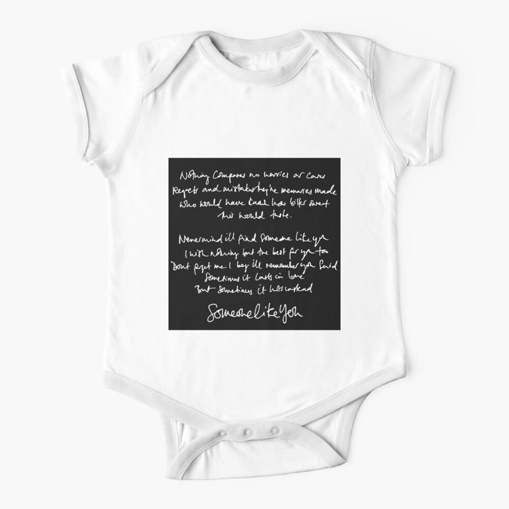 Someone Like You Handwritten Lyrics Adele Baby One Piece By Daydreameruk Redbubble