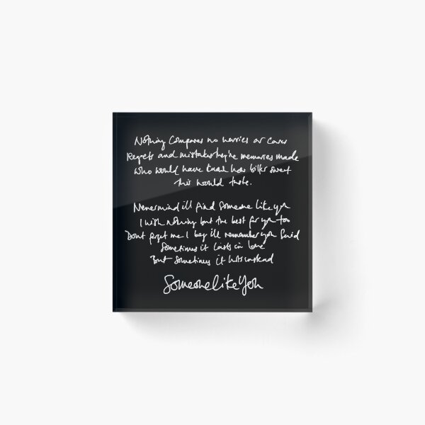 Someone Like You Handwritten Lyrics | ADELE Acrylic Block