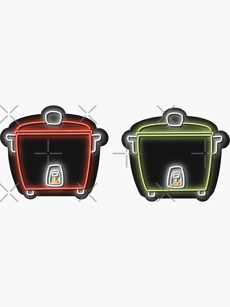 "Taiwan traditional old school rice cooker (neon design)" Sticker for