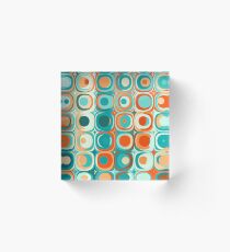Turquoise and Orange Dots Acrylic Block