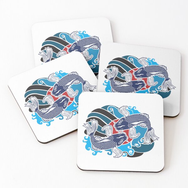 Item preview, Ying Yang Ocean Red Sun Ocean Koi Fish Couple designed and sold by BakaOutfit.