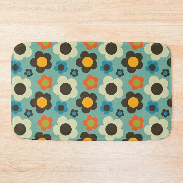 Item preview, bold retro floral blue designed and sold by susycosta.