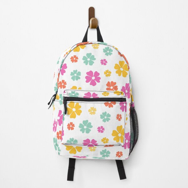 Item preview, Retro Flower Power 1: pink, yellow, blue, and orange, Groovy designed and sold by Becky Hunter.