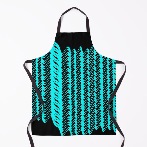 Item preview, Abstract pattern waves design in aqua on black background designed and sold by Becky Hunter.