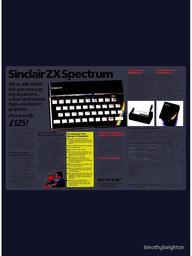 Sinclair 'ZX spectrum' advert.