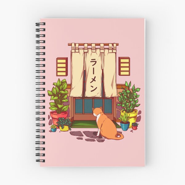 Item preview, The red cat and the Japanese ramen shop designed and sold by AnGoArt.