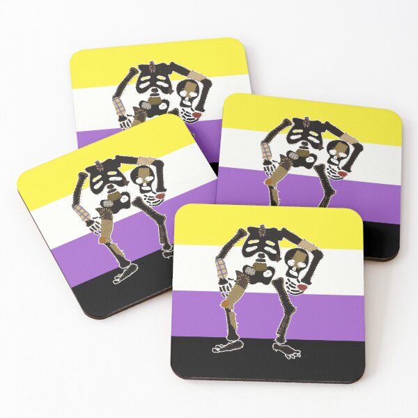 Item preview, Non-Binary Pride - Decapitated Skeleton Flag designed and sold by BeccaPaintmore.