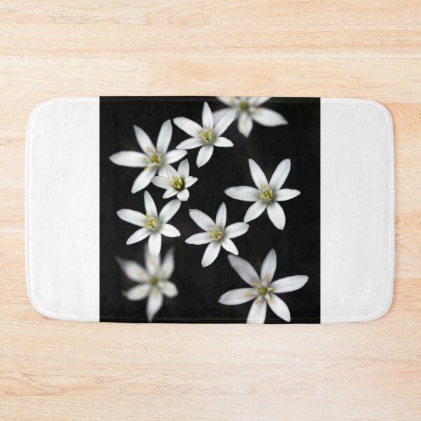 Item preview, White flowers on black background designed and sold by olena2552.