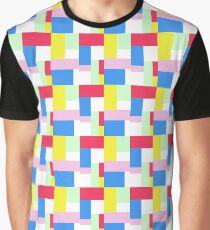 Simple Block Colour Pattern Graphic T-Shirt