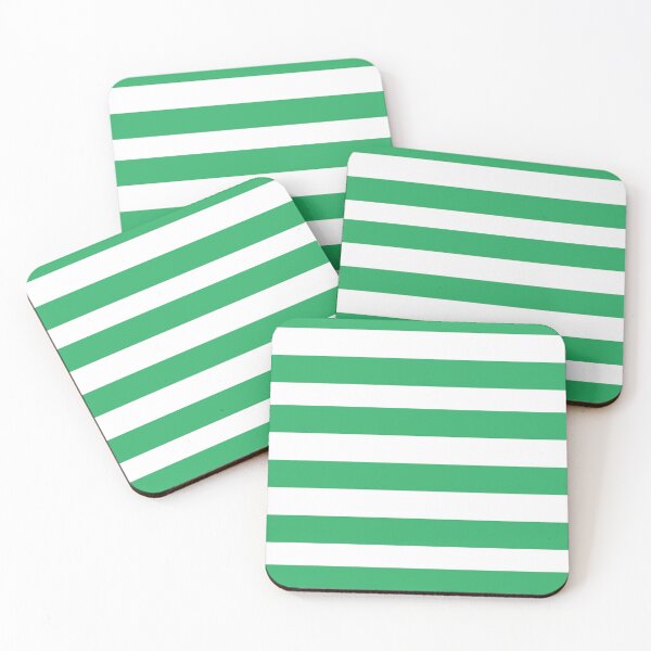 Item preview, Island Green and White Colors in Horizontal Stripes designed and sold by NECHSTORE.