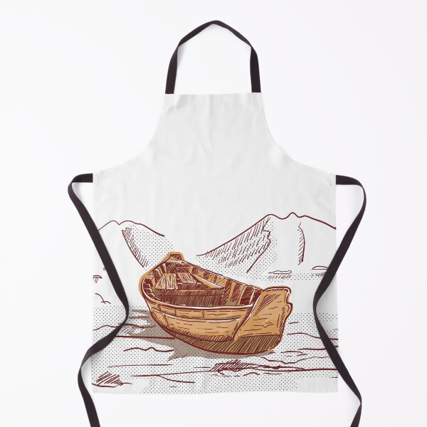 Item preview, Boat on the Shore Mountains Ocean Lithograph designed and sold by BakaOutfit.