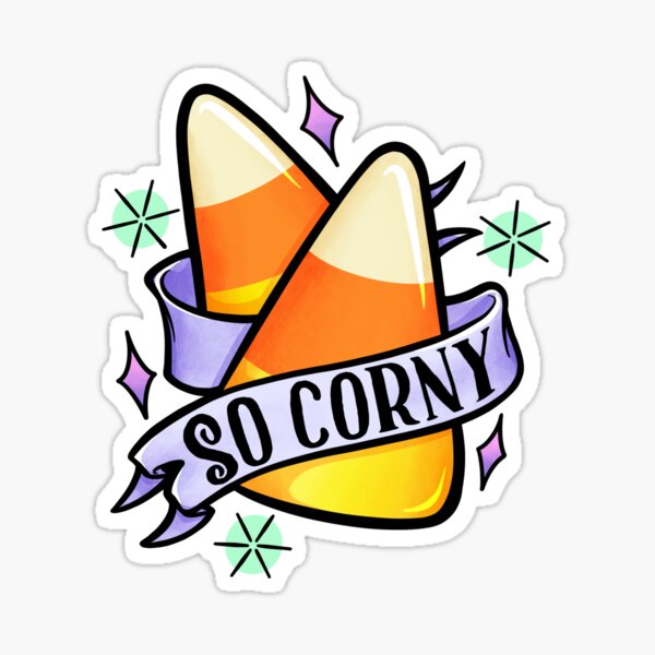 So Corny, Halloween Candy Corn Design Sticker