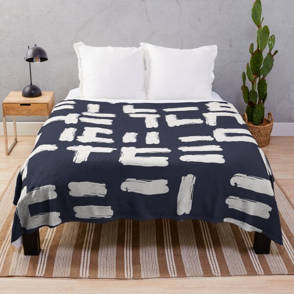 Item preview, Brush Stroke Minimal 01 - Abstract Pattern Shapes Modern Mid Century Texture Navy Beige. Gift idea Home deco designed and sold by MarleneCanto.