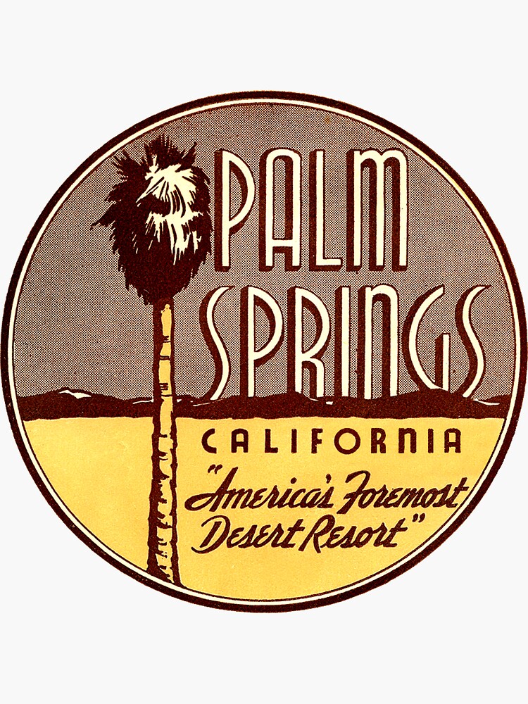"Palm Springs California Vintage Travel Decal" Sticker by hilda74