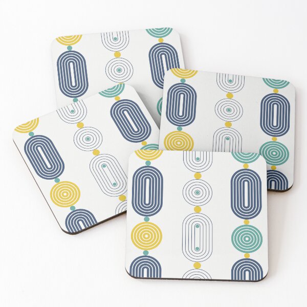 Item preview, Yellow Blue Green Lines Minimalist Geometric Pattern designed and sold by BONBcreative.