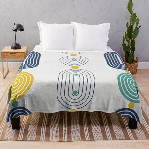 Item preview, Yellow Blue Green Lines Minimalist Geometric Pattern designed and sold by BONBcreative.