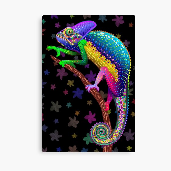 Chameleon Fantasy Rainbow Colors Canvas Print