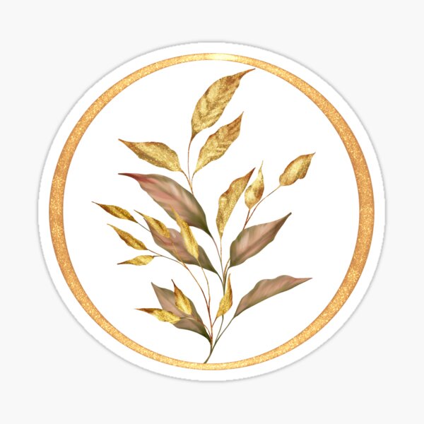 Item preview, Encircled Gold Leaf - Garden Design designed and sold by CreativNode.
