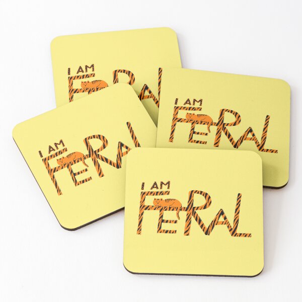 Item preview, I am feral, feral animals, feral cat, gift for cat or tiger lovers designed and sold by Dotsby.