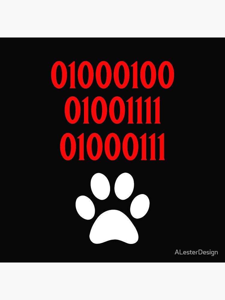 "DOG in Binary Code Numbers with a Dog Paw Print" Sticker for Sale by