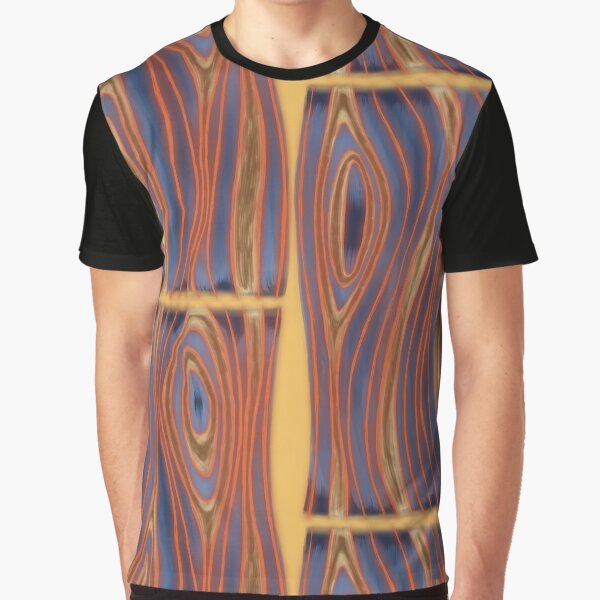 Minimalist Illusion Orange and Blue Color Graphic T-Shirt