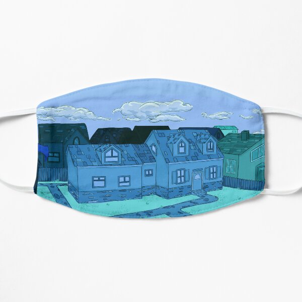 Blue Suburbia Flat Mask