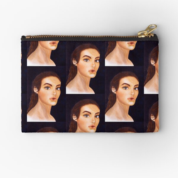 Gorgeous portrait of a woman in watercolour Zipper Pouch