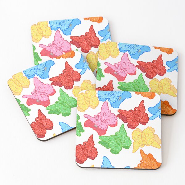 Item preview, Rainbow Y2K Butterfly Clips on White designed and sold by Cass Noel Studio.