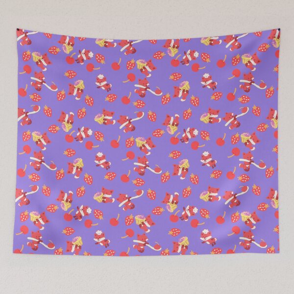 Item preview, Sweet Foxes on Periwinkle designed and sold by Cass Noel Studio.